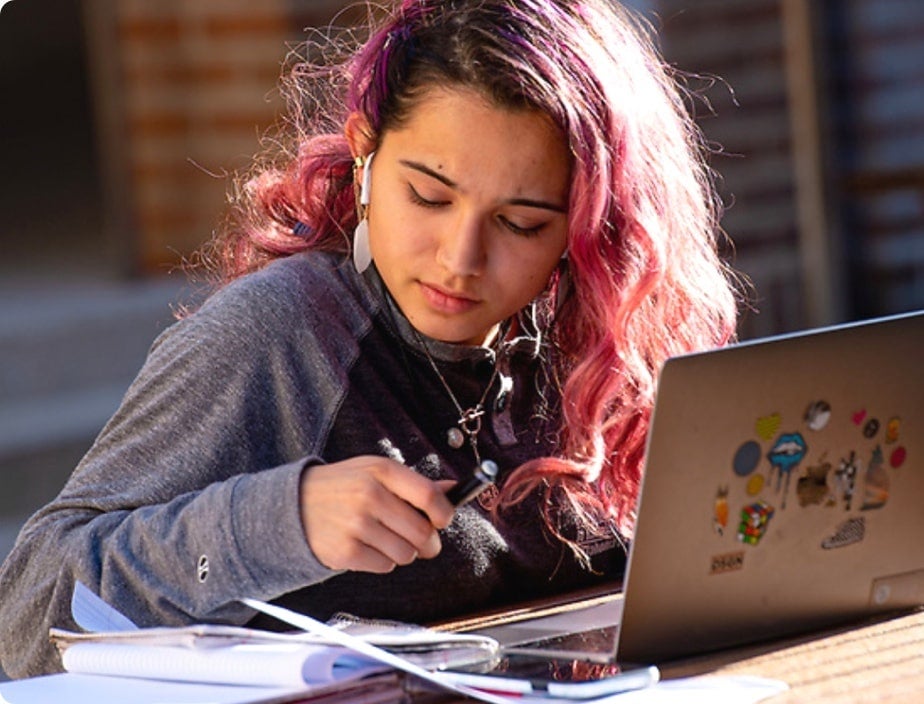 Woman studying